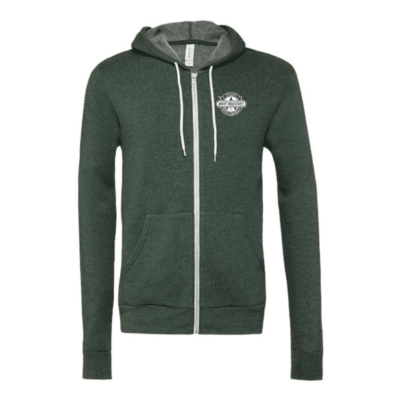 Forest Green Zip-Up Hoodie_Front