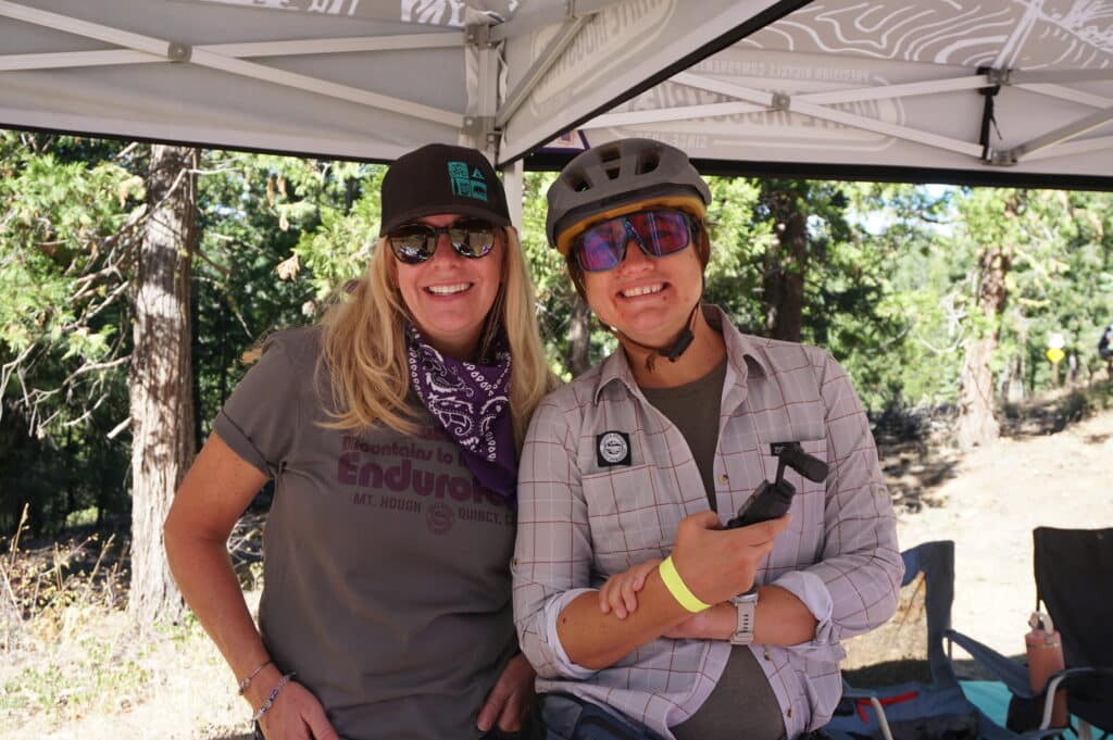 Sarah Bixler and Nicole Formosa at the White Industries Aid Station